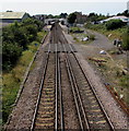 Railway towards Christchurch station, Dorset