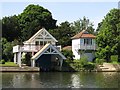 Boat houses on Rivermead Island