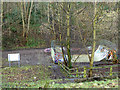 Skateboard ramp in old railway cutting