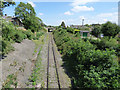 View east from railway footbridge in Leyburn