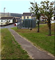 Path past Brook Row electricity substation, Fochriw