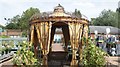 View of a pagoda in the Morden Hall Park Garden Centre