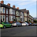 Cars and houses on the south side of Christchurch Road, Newport