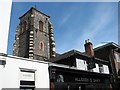 The tower of St Mary the Less church