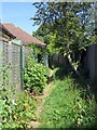 A footpath between gardens on Moreton Road