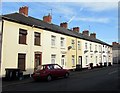 Wheelie bins and satellite dishes, Bishop Street, Barnardtown, Newport