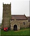 ST4587 : Entrance to St Michael and All Angels church, Llanfihangel Rogiet by Jaggery