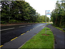 H4772 : Sign for Hospital Crossroads bus stop, Donaghanie Road, Campsie by Kenneth  Allen