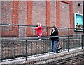 Brick walls and railings at the Waitrose supermarket, Tenterden