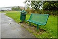 Seat and rubbish bin, Auchinlea Park