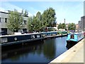 Narrowboats on the New Islington Marina