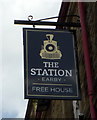 Sign for the Station public house, Earby