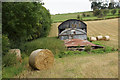 Barn and bales near Bishop