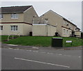 Telecoms cabinet on a corner at the northern edge of Bettws, Newport