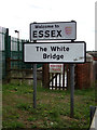 TM0932 : The White Bridge sign by Geographer