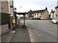 SJ8048 : Bus stop on Alsagers Bank High Street by Jonathan Hutchins