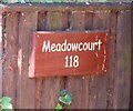 Sign at Meadowcourt/118 Dalby Road entrance