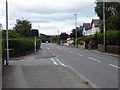 The A489 road leaving Machynlleth