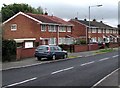 Brick houses on the east side of Monnow Way, Bettws, Newport