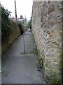 Lane off Cold Harbour with benchmark, Sherborne