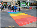 SJ8497 : Rainbow Crossing at Piccadilly by David Dixon