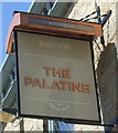 SK0296 : Sign for the Palatine public house, Hadfield by JThomas