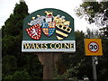 TL8928 : Wakes Colne Village sign by Geographer