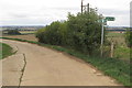 Footpath to Little Purston leaves the farm track