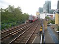 Poplar: Docklands Light Railway east of Westferry station