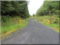 M6377 : Barriered access to forest track near Derreendorragh by Peter Wood