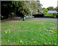 Bench and litter bin near a bend in the A345 south of Pewsey