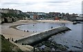 NZ3671 : Cullercoats Bay at mid-tide (1971) by Stanley Howe