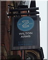 Sign for the Wilton Arms Hotel, Middleton