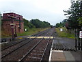 Leander heading away from Appleby station with a steam special