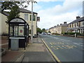 Bus stop and shelter on Manchester Road, Baxenden