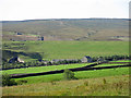 Fields between Mount Haley and the dam of Burnhope Reservoir