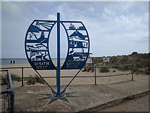 SZ0386 : South West Coast Path start/end marker, looking south by Rob Purvis