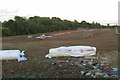 Clearing land by the stream ready for new building