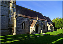 SU1368 : South-east elevation, Church of St Michael and All Angels, West Overton by Brian Robert Marshall