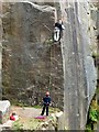 SK2479 : Climbers in Bolehill Quarry by Graham Hogg