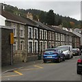 Row of houses and cars, Bailey Street, Ton Pentre