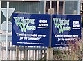 Signs at Waring Waste disposal site on A46