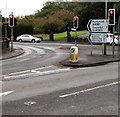 Traffic lights at the southeast end of the A4065, Bryncethin