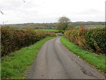 NY3873 : Minor road about to join the A7 at Newstead by Peter Wood