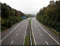 SS6699 : East along the M4 motorway, Morriston, Swansea by Jaggery