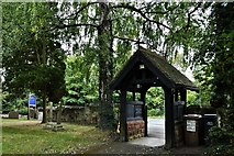 SO9265 : Wychbold, St. Mary de Wyche Church: Lychgate and southern part of the churchyard by Michael Garlick