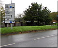 Directions sign on the approach to Morriston Hospital, Swansea