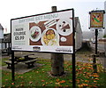 Daytime Set Menu information outside the Hanbury Arms, Caerleon