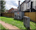 Two cabinets set back from the south side of Newport Road, Trethomas