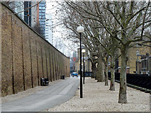 TQ3880 : East India Dock boundary wall by Robin Webster